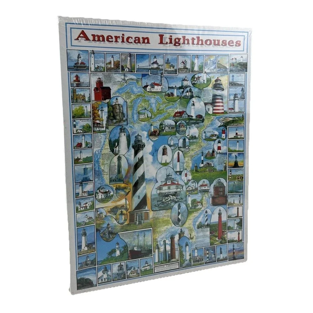 White Mountain Puzzles American Lighthouse 1000 pcs Jigsaw Puzzle New Sealed